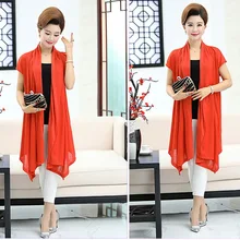 Плюс размер среднего возраста Женские Новые однотонные с короткими рукавами длинные 40-лет мать шаль Плюс T PXOS33FY-S06