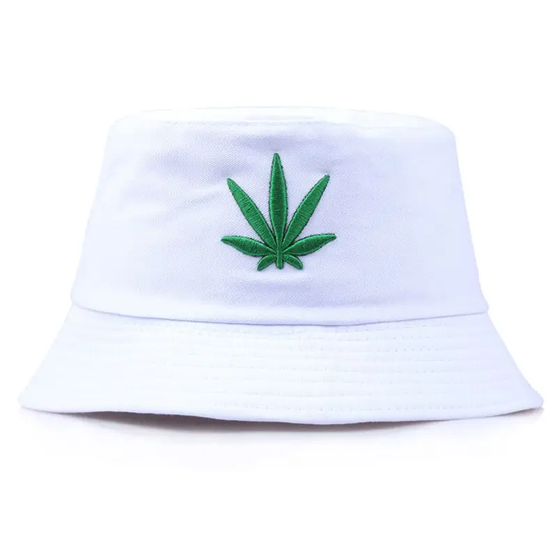 

Anti-UV Bucket Hat Maple Leaf Embroidered Foldable Packable Cotton Cap Fisherman Hat For Outdoor Fishing Mountaineering Hiking