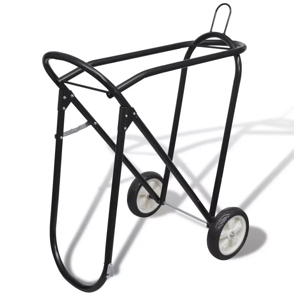 Metal Foldable Saddle Rack Aluminum Alloy Shelf Saddle Bags Holder Stand Support with Wheels