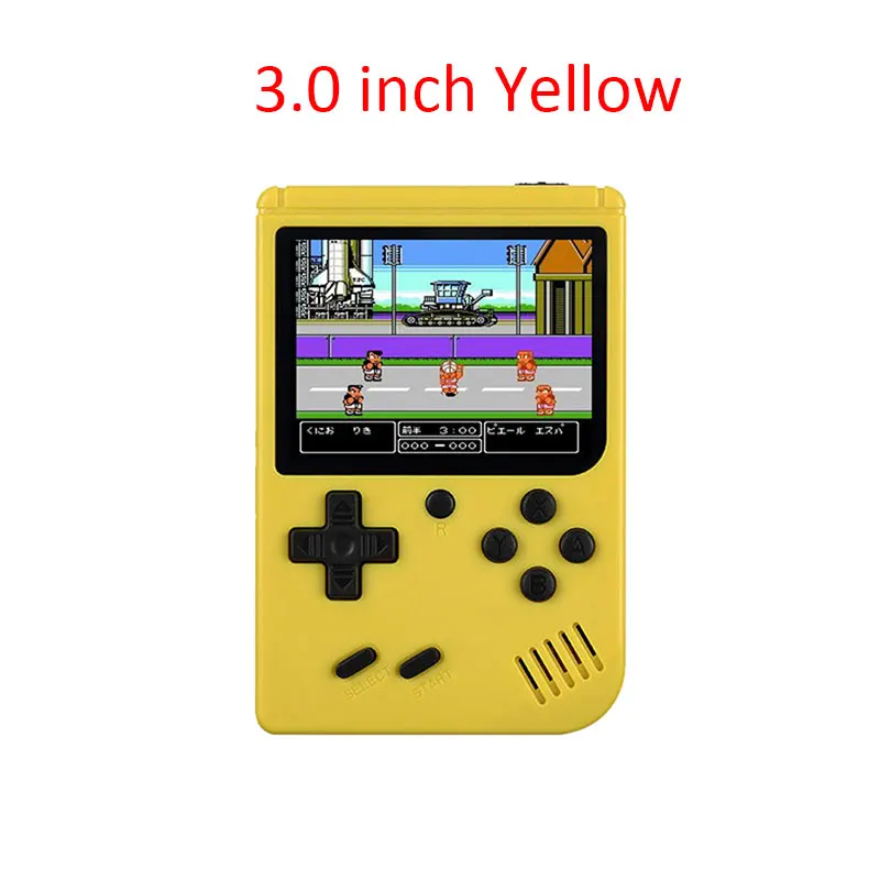 RS-6A ретро мини портативная игровая консоль 8 бит 2,4/3,0 дюймов цветной ЖК-экран Детский Цветной игровой плеер встроенный 129/168 Вид игр - Color: 3.0 inch Yellow