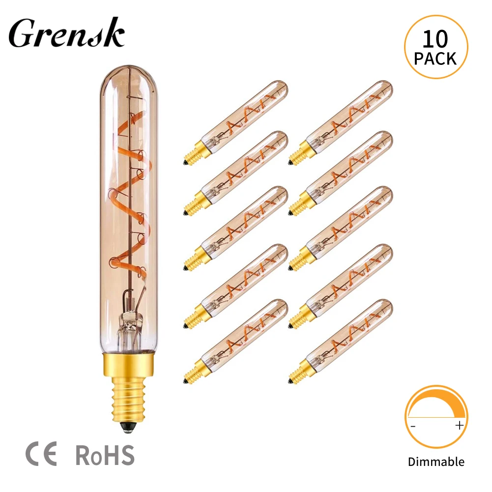 Светодиодный светильник Grensk T20/T6 E14 220 В Диммируемый 2 Вт Эдисон светодиодный