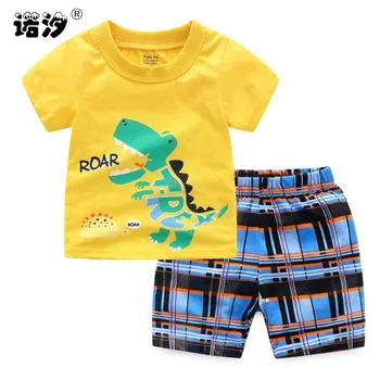 

Baby clothes boys Summer clothes sets 1-5T kids 100% cotton t-shirt+short pants children Tees super soft special for little baby