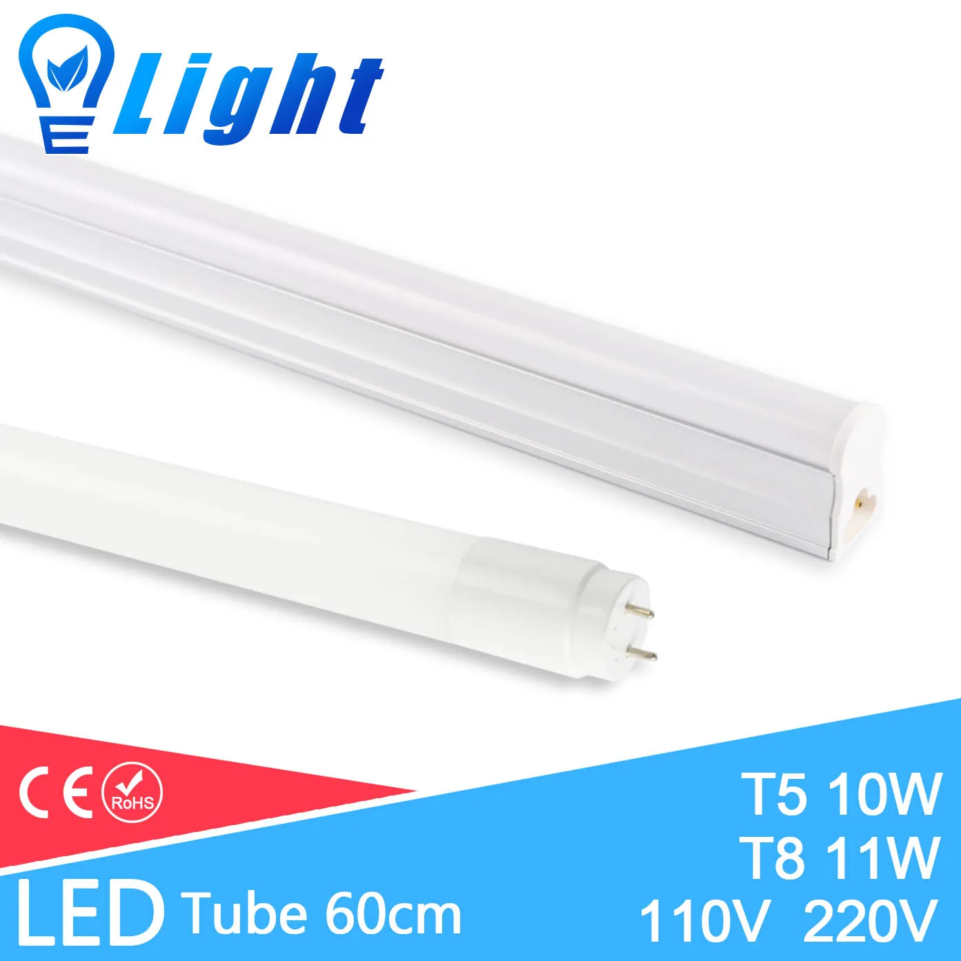 

4Pcs Integrated LED Tube T5 T8 Light 11W 10W 220V 60cm Aluminum T5 Tube Lamp Warm Cold White LED Fluorescent 2Ft Lampara Ampoule