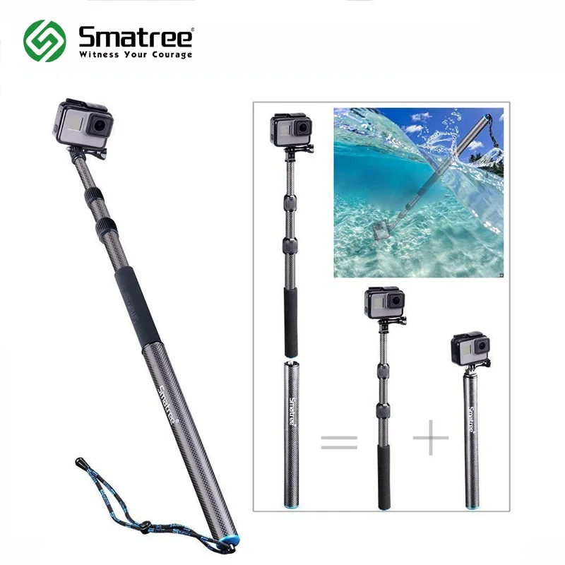 Smatree S3C Carbon Fiber Detachable Extendable Floating Pole for GoPro Hero Fusion 7/6/5/4/3+/3/2/1/Session/GOPRO HERO (2018) Smatree S3C Carbon Fiber Detachable Extendable Floating Pole for GoPro Hero Fusion 7/6/5/4/3+/3/2/1/Session/GOPRO HERO (2018)