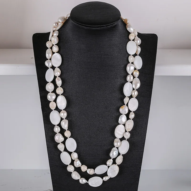 

Natural pearl sweater chain long necklace female fashion wild autumn and winter delicate simple atmosphere authentic pendant