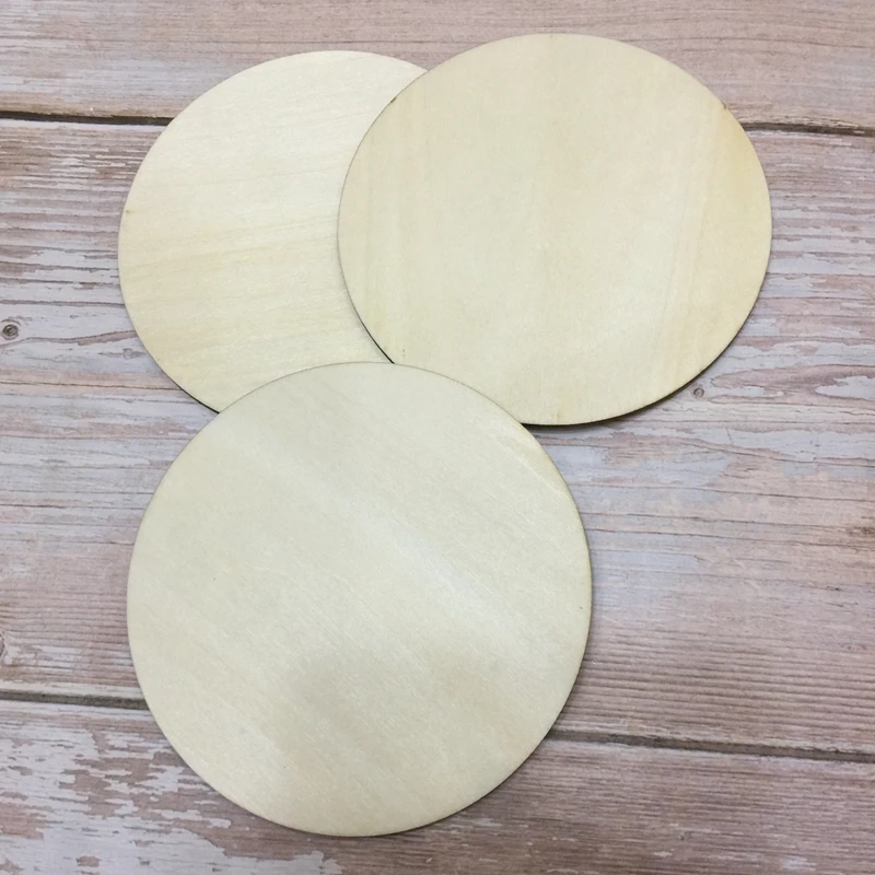 Набор из 50 шт. деревянные формы круги необработанные лазерная резка деревянные вырезы