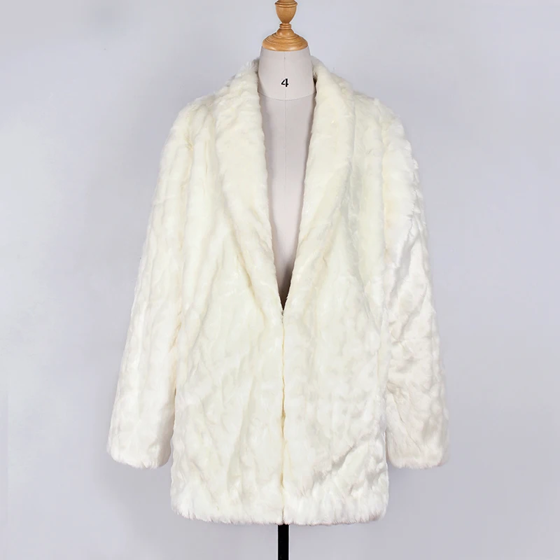 Осенне-зимнее длинное пальто из искусственного меха для женщин, Толстая теплая женская верхняя одежда с длинными рукавами, куртка, пальто, Blusas, плюс размер 3X