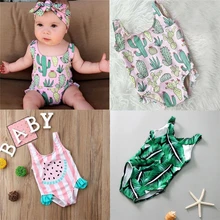 Новинка года; Модный летний детский слитный купальник из полиэстера с рисунком для маленьких девочек; купальный костюм с цветочным рисунком; купальный костюм-бикини; X19