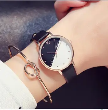 

leather waterproof Watch Women Blue Luxury Brand Stainless Steel Dial Quartz Wristwatches Ladies Fashion Watches dhl