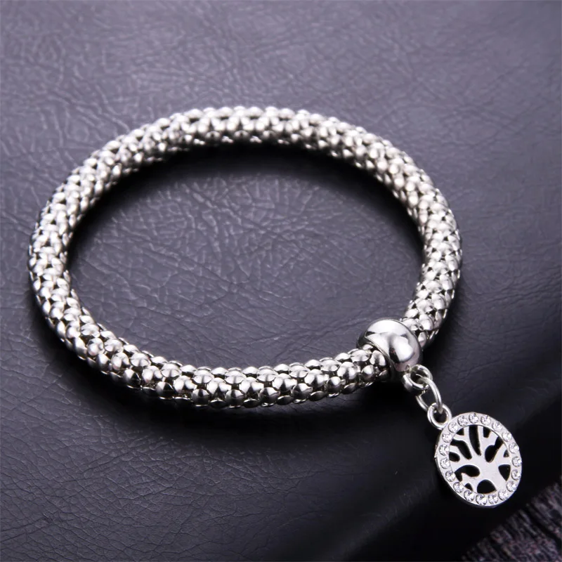 

Tree of Life Bracelet Popcorn Owl Heart Anchor Musical Note Charm Bracelets For Women Pulseria Feminina Boy & Girl Jewelry
