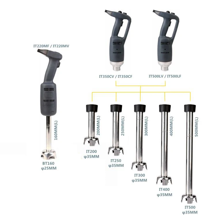 

Commercial Stainless Steel Blender Stick 160mm/200mm/250mm/300mm/400mm/500mm For Handheld Immersion Blender Food Mixers