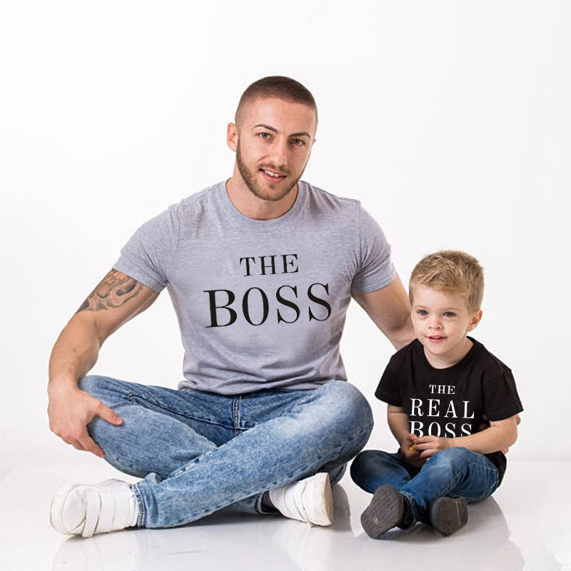 

The Boss The Real Boss Baby Bodysuit Family Matching T-shirt Kids Clothing Men Women Top Tee