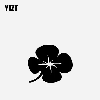 

YJZT 14.8CM*12.6CM Four Leaf Clover On Behalf Of Luck Decorate Car Sticker Vinyl Decal Black/Silver C23-0813