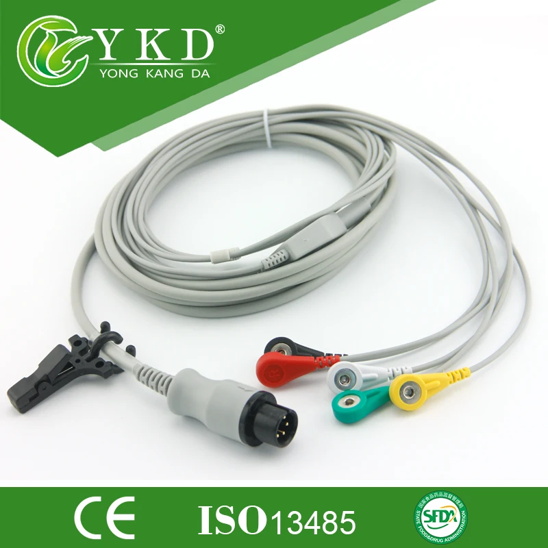 Generic AAMI 5 проводов монитор пациента ЭКГ кабель с IEC/оснастки 6 контактов разъем |