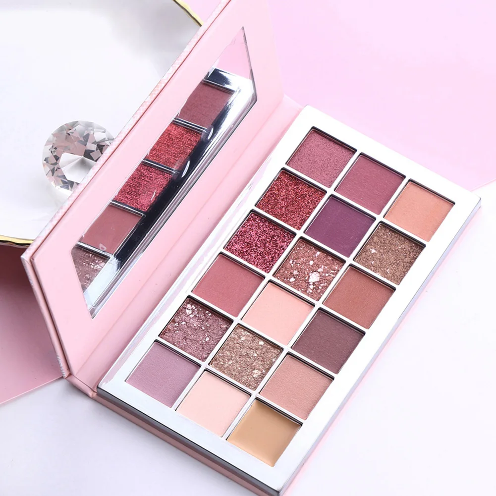 

18 Color Desert Rose Eyeshadow Palette Pearl Pearlescent Shimmer Multicolor Luminous Disc Lace Make Up Pressed Powder Scrub