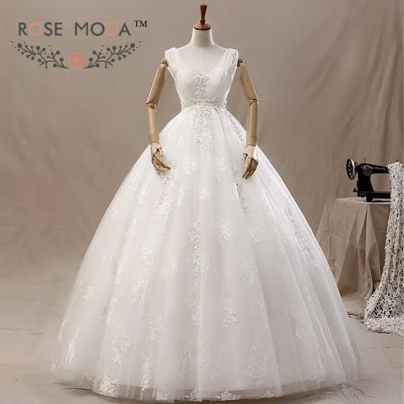 

Cap Sleeves Tulle Over Lace Wedding Ball Gown Maternity Dress Vestidos de Noiva Real Photos
