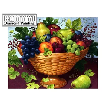 

100% Full 5D Diy Square/Round Diamond Paintings Fruit basket 3D Diamond Painting Rhinestones Paintings Embroidery D8