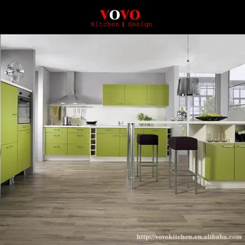 

Fresh green lacquer kitchen cabinet