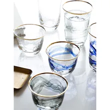 Бокал для вина rimmed с золотой линией неэтилированные креативные сочные очки для воды бессвинцовые прозрачные стаканы чашка в европейском стиле