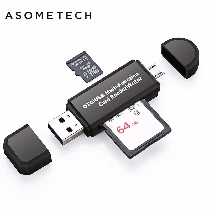 Универсальный высокоскоростной 2 в 1 USB 2,0 OTG кард-ридер флэш-накопитель USB OTG TF/SD карта для Android телефона компьютера ПК расширительный порт