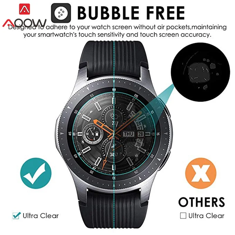 3pcs for Samsung Galaxy Watch 42mm 46mm Tempered Glass Screen Protector Protective Film Guard Anti Explosion Anti-shatter