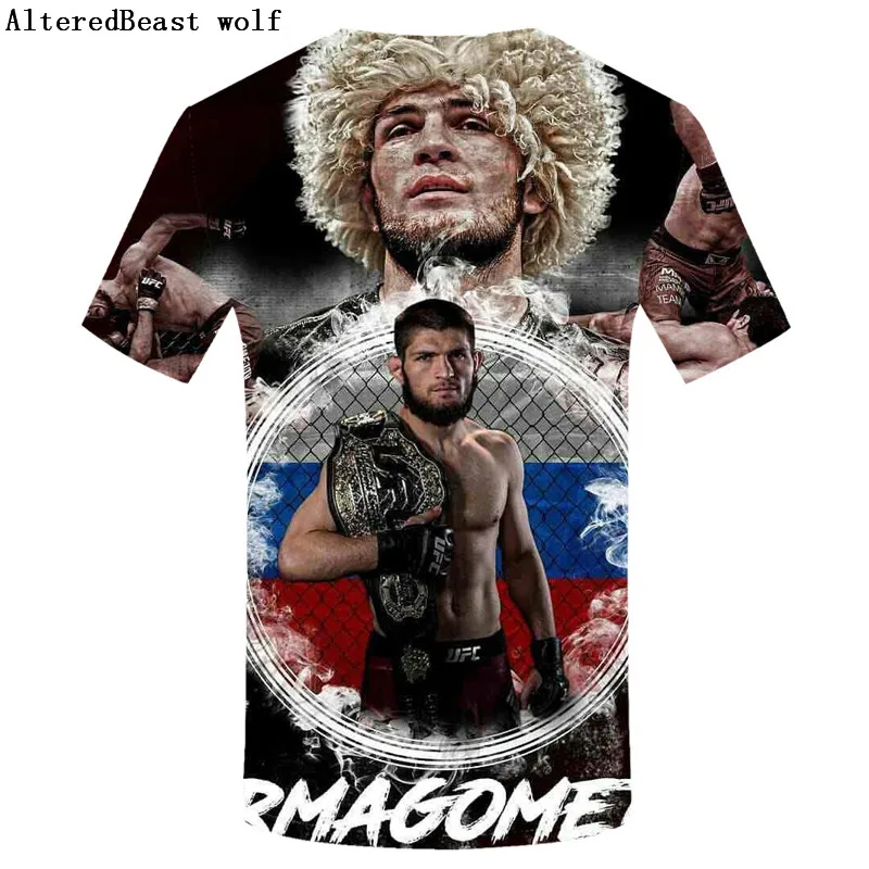 2019 Khabib Мужская 3D футболка Повседневная Орел khabib Nurmagomedov крутая Футболка свободная