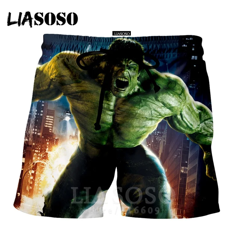 Модная Повседневная рубашка в стиле панк для мужчин и женщин, для отдыха, супергерой, homme, Мстители, Халк, спортивные, Харадзюку, пляжные тренировочные брюки, шорты, 920