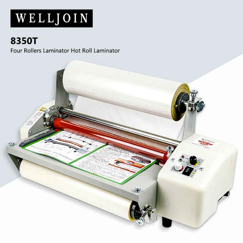 

8350T Four Rollers Laminator Hot Roll Laminator, High-end Speed Regulation Laminating Machine Thermal Laminator A3+ 110V