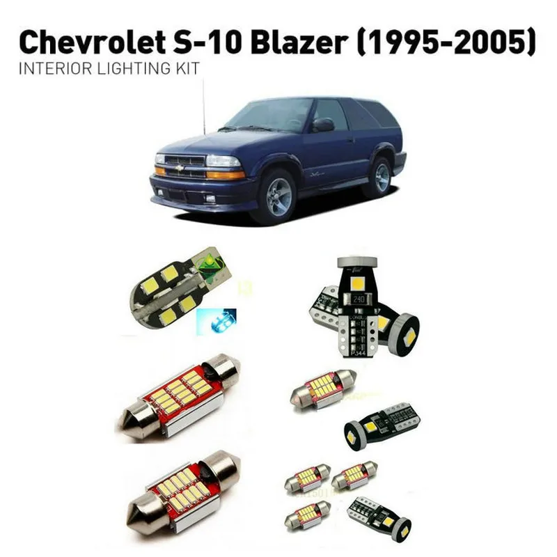 Светодиодные внутренние светильники для Chevrolet S-10 blazer 1995-2005 13 шт. светодиодные фонари для автомобилей комплект освещения автомобильные лампы Canbus