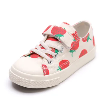 

Kids Shoes Child Canvas Sneakers Baby Girls 2019 Spring Autumn Boys Shoes Strawberry Printing Shoes Children Casual Sneakers