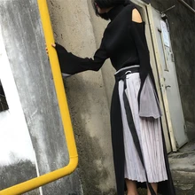 Дизайн несимметричной расцветки и обжимной мини-юбки