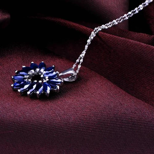 Ожерелье колье QI Xuan_Dark синий камень сердца кулон Necklace_Real Necklace_Quality Guaranteed_Manufacturer непосредственно продаж