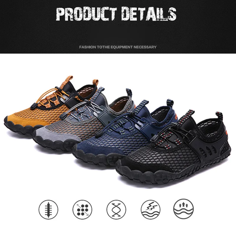 

Men Water Shoes Sports Aqua Barefoot Quick Dry Breathable Non-Slip for Mountaineering Outdoor PO66