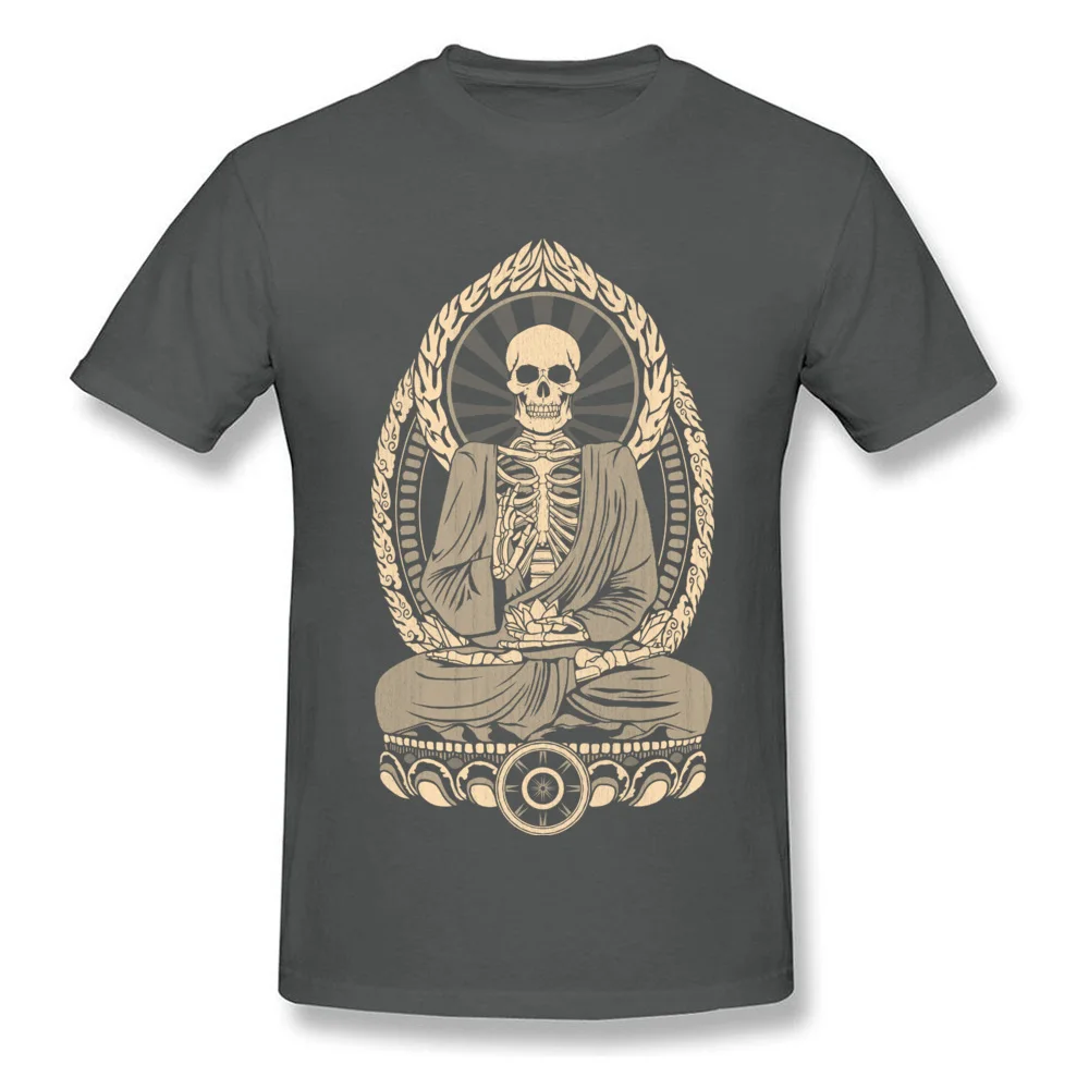 Short Sleeve Tops Shirt Round Neck Cotton Student Top T-shirts Starving Buddha Skeleton Aged Geek Tee-Shirts Family Starving Buddha Skeleton Aged carbon