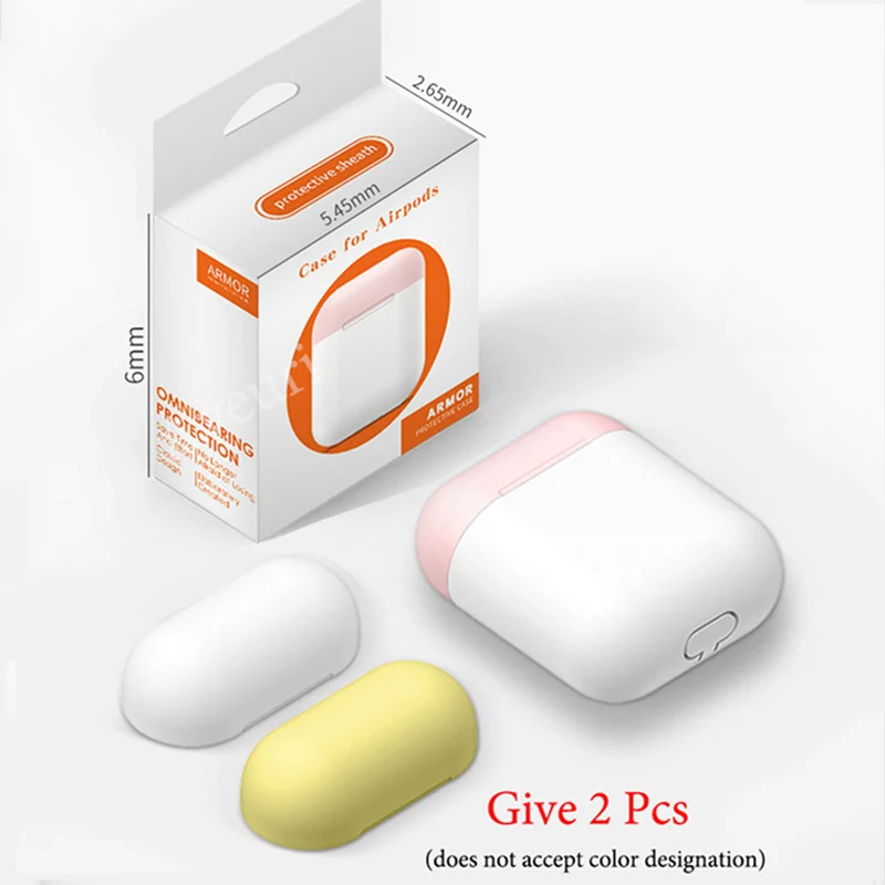 Colorful Earphone Case For Apple Airpods Soft Silicone Bluetooth Air Pods Cover Case Pouch AirPod Charging Box Accessories 1:1