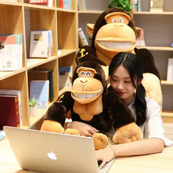 

Lovely 1pc 45/55cm large cartoon monkey vajra orangutan plush toy gorilla diamond plush doll filled pillow children's toy toys