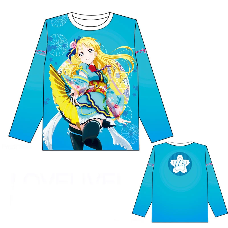 LoveLive! U's Aqours футболка с длинными рукавами косплей костюм Love Live весна осень модные мужские и женские футболки повседневные футболки