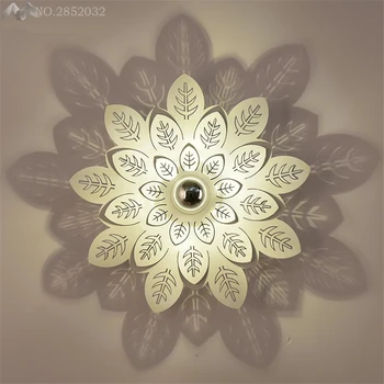 

JW Modern Minimalist Creative Shadow Wall Lamp Iron Leaf Wall Light for Bedroom Bedside Corridor Aisle Home Lighting Fixtures
