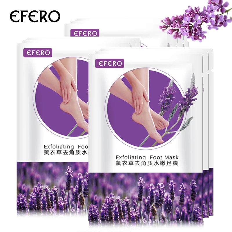 

efero2pc=1pair Exfoliating Foot Mask Lavender Extract Socks for Pedicure Cream for Heels Remove the Skin Baby Foot Mask for Legs