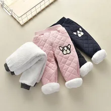 Children Winter Pants Fashion Boys Girls Cotton Cartoon Thick Warm Trousers Waterproof Pants 2-7 Years Baby Kid Pant