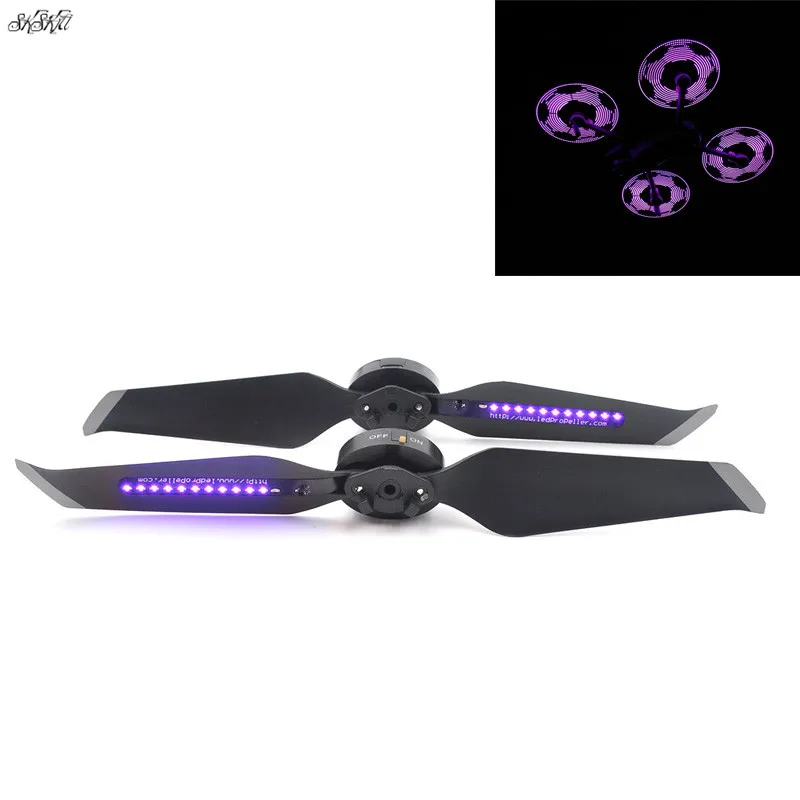 

LED light Propeller USB Charging Low Noise Blade Prop Propellers for DJI mavic 2 pro Zoom Drone Accessories