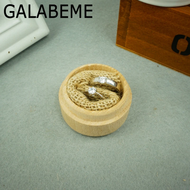 Galabeme индивидуальный заказ имя Дата сердце кольцо Box Свадебные Валентина Обручение деревянный деревенский подносителя колец Держатель