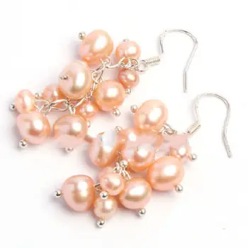 

shitou 00208 5-8mm Pink Pretty Freshwater Culture Pearl Fashion Earrings Silver Hooks 10PC discount 40%