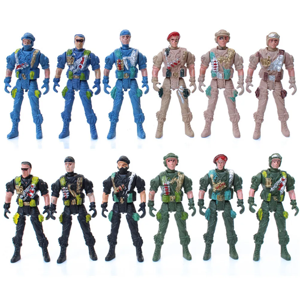 9 см Пластик солдат Для мужчин военные песочницы модель Playset особой силой фигурки мобильности солдат игрушки детские игрушки случайно
