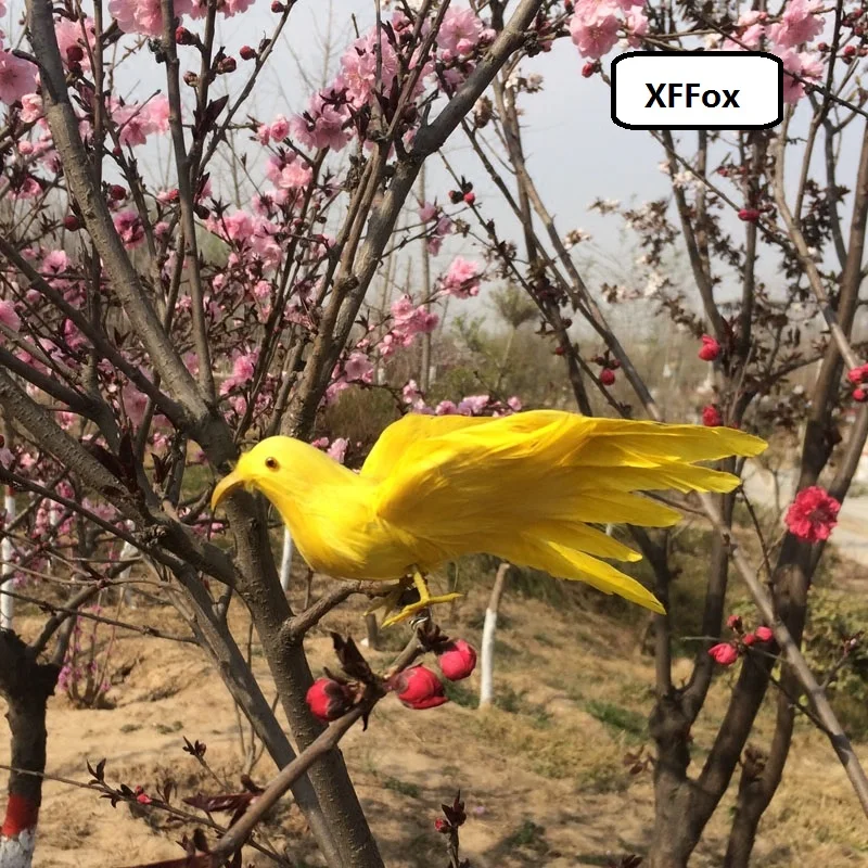 

small simulation yellow bird model foam&furs lifelike wings bird doll gift about 12cm xf0580