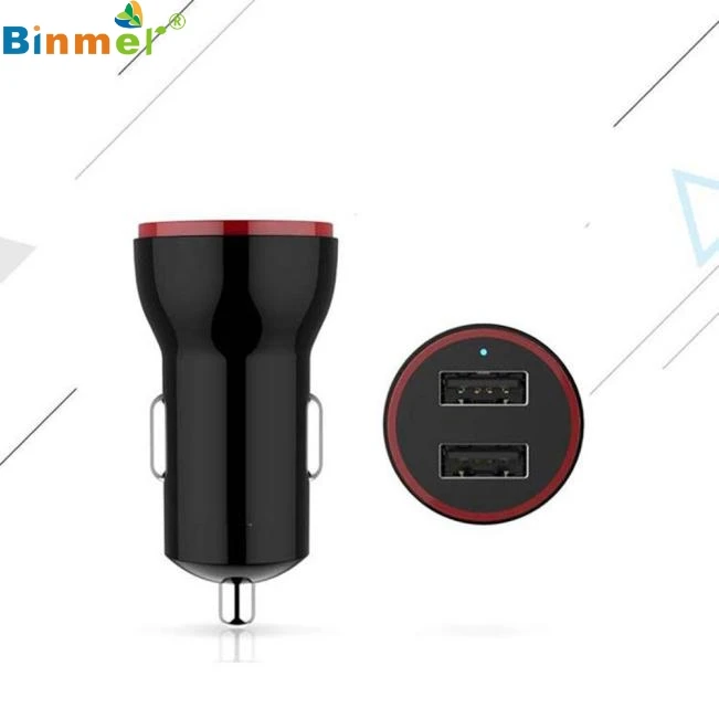 Binmer Mini Car Charger 2 USB Port Adapter Automatic Identification Device Charger Power Supply for Universal Mobile Phones hot