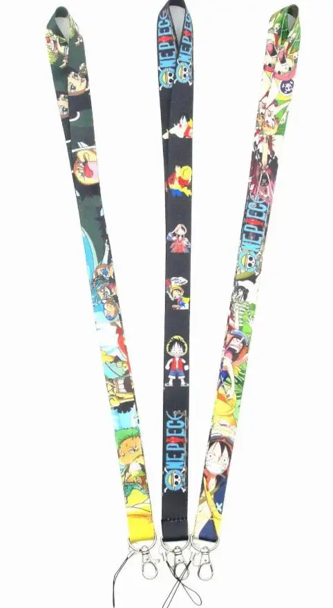 

Japanese anime One piece boys 10pcs Key Lanyard Badge ID Cards Holders Neck Straps with Keyring Gifts Party Favors