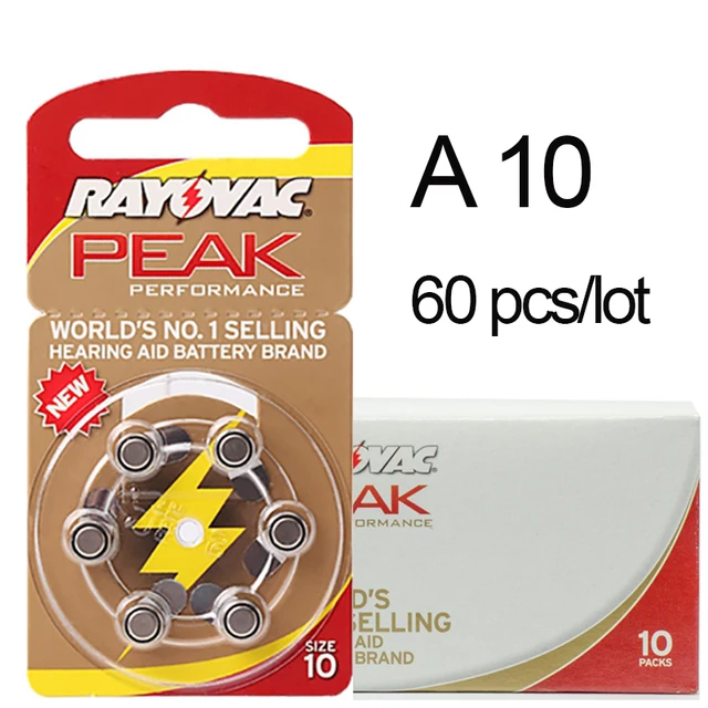 60 x Hearing Aid Batteries A10 10A ZA10 10 S10, 60 PCS Hearing Aid