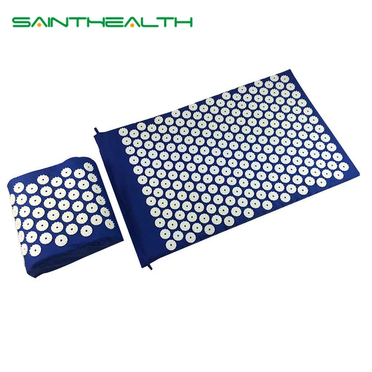 Massager (appro.67*42cm)Cushion Shakti Mat Acupressure Relieve Back Body Pain Spike Mat Acupuncture Massage Yoga Mat with Pillow