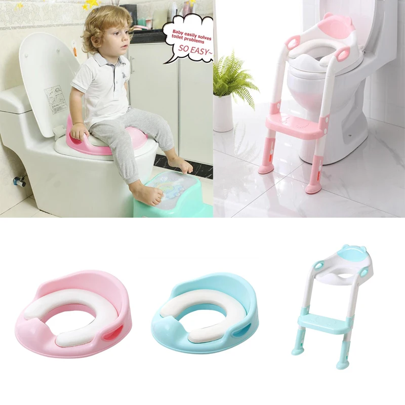 

Baby Toilet Potty Seat Kids Training Safety Cushion Girls Boy Seat Ring Infant Care with Armrest